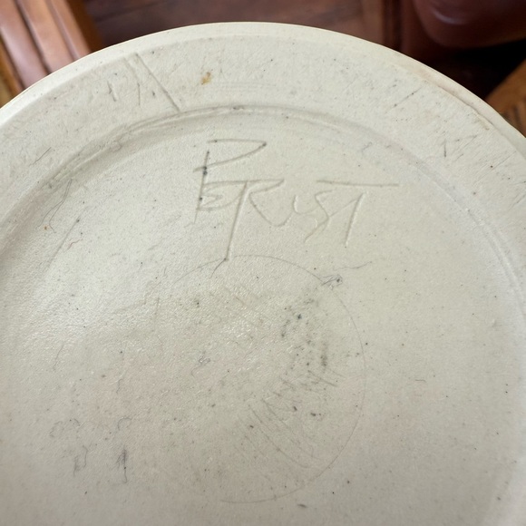 Vintage Signed studio pottery Green Ceramic Swirl Bowl - Picture 4 of 7